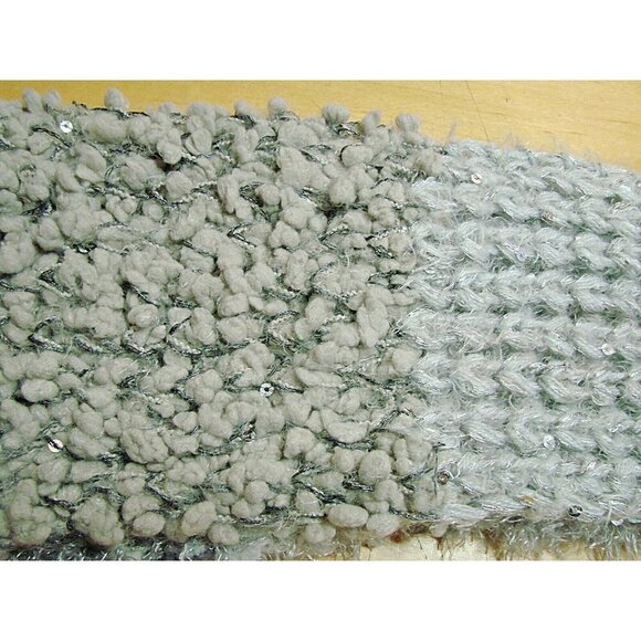 Snoozies Gray Colorblock Soft Crochet Pattern Infinity Large Long Length Scarf - Picture 6 of 10